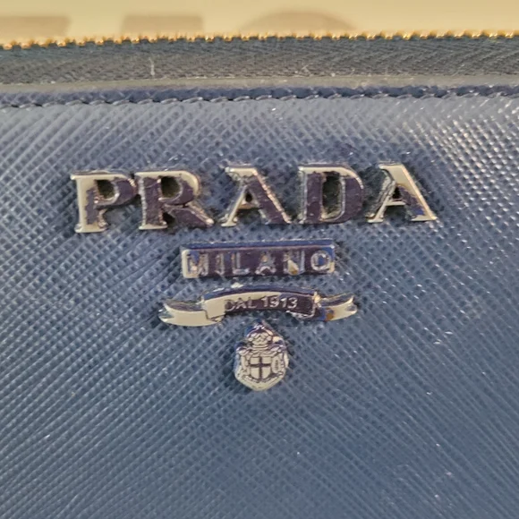 Prada Blue Leather Wallet - Picture 2 of 10